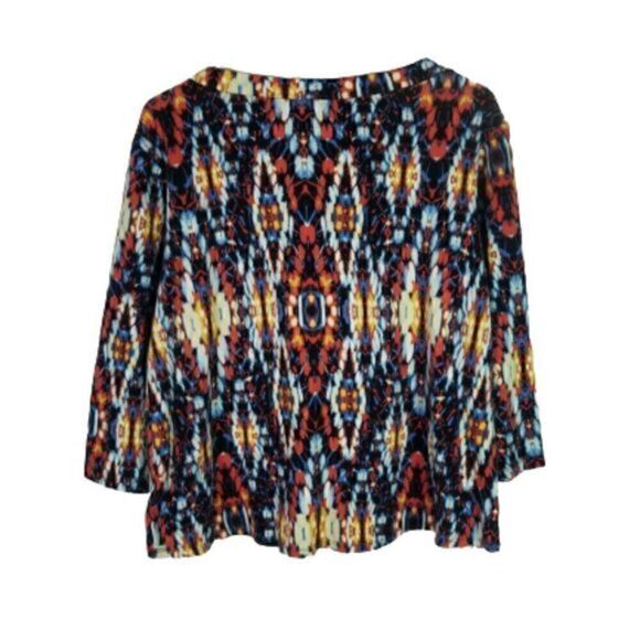 Anne Klein Sport Stretchy Printed Activewear Top - Picture 4 of 5